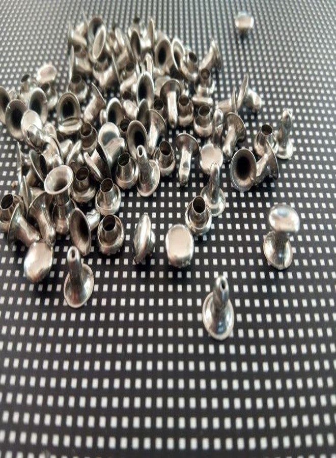 Nimida™ Single Cap Rivets | Brass | Medium Size-7 mm | Silver | for DIY Leather Craft | Pack of 100 Pairs - Image 4